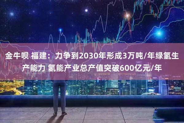 金牛呗 福建：力争到2030年形成3万吨/年绿氢生产能力 氢能产业总产值突破600亿元/年